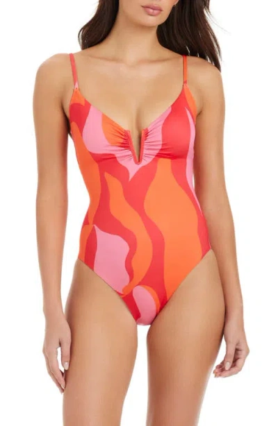 Sanctuary Mio Abstract Print One-piece Swimsuit In Multi