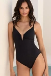 Sanctuary Mio V-neck One-piece Swimsuit In Black