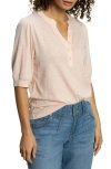 Sanctuary Mixed Media Organic Cotton Blend Top In Earth Pink