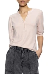 Sanctuary Mixed Media Organic Cotton Blend Top In Light Rose