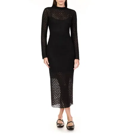 Sanctuary Mock Neck Lace Dress In Black