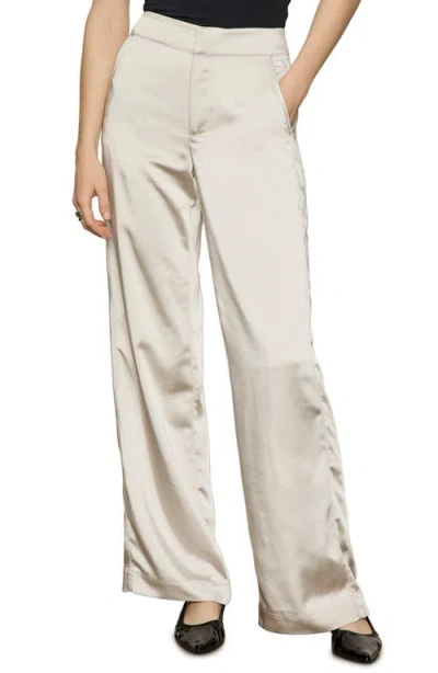 Sanctuary Modern Satin Mid Rise Pants In Neutral