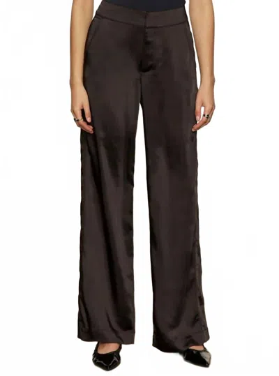 Sanctuary Modern Satin Trouser In Black In Brown