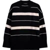 Sanctuary Modern Stripe Tunic Sweater In Black