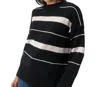 Sanctuary Modern Stripe Tunic Sweater In Black/almond