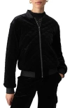 Sanctuary Mona Quilted Velvet Bomber Jacket In Black
