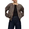 Sanctuary Monroe Leopard Print Cotton Blend Bomber Jacket With Quilted Lining In Brown