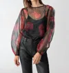 Sanctuary Moody Sheer Blouse In Moody Rose In Multi