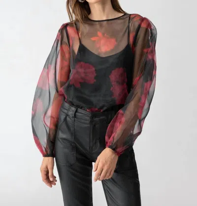 Sanctuary Moody Sheer Blouse In Moody Rose In Multi