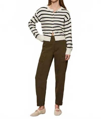 Sanctuary Must-have Cozy Cardigan In Chalk With Black Stripe In White