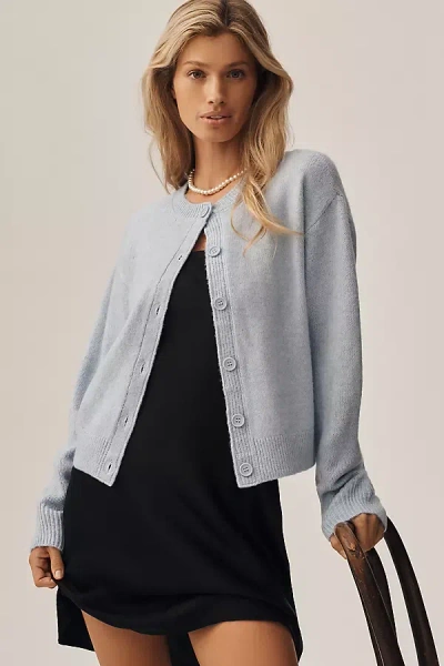 Sanctuary Must-have Crew-neck Cardigan Sweater In Blue