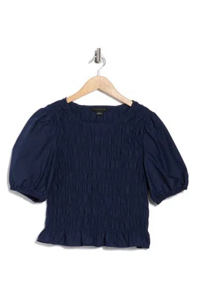 Sanctuary Nanette Puff Sleeve Smocked Crop Top In Purple