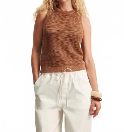 Sanctuary Natural State Halter Tank In Toasted Coconut Metallic In Pattern