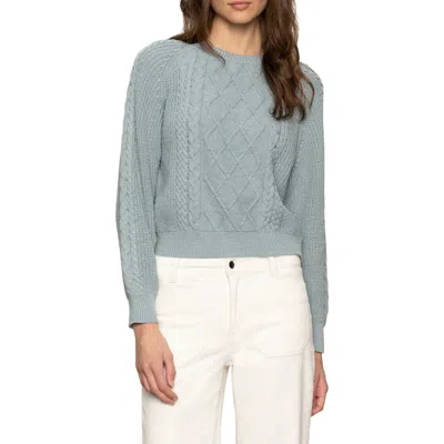 Sanctuary Nomad Cable Cotton Sweater In Sky Gray