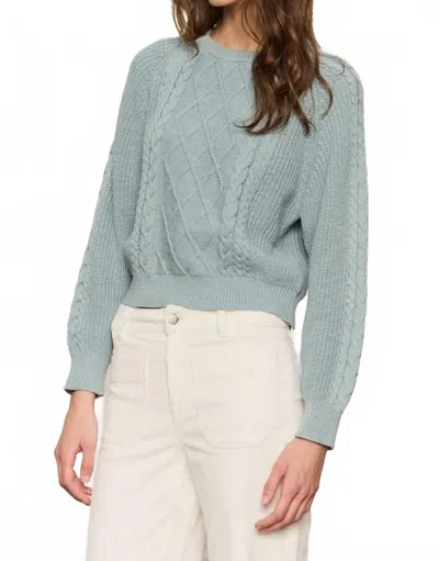 Sanctuary Nomad Cable Popover Sweater In Sky Gray In Green
