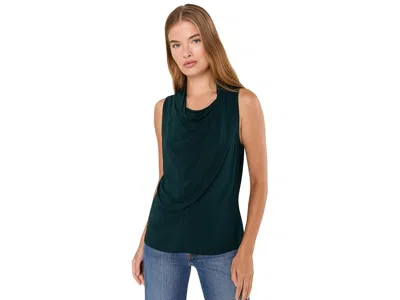 Sanctuary Nora Draped Tank Top In Forest Green In White