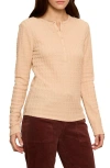Sanctuary Not So Basic Texture Henley Top In Neutral