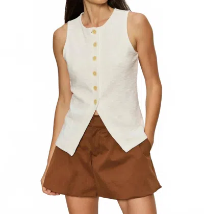 Sanctuary Nothing Extra Knit Vest In Chalk In White