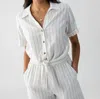 Sanctuary Ocean Tie Front Shirt In Multi
