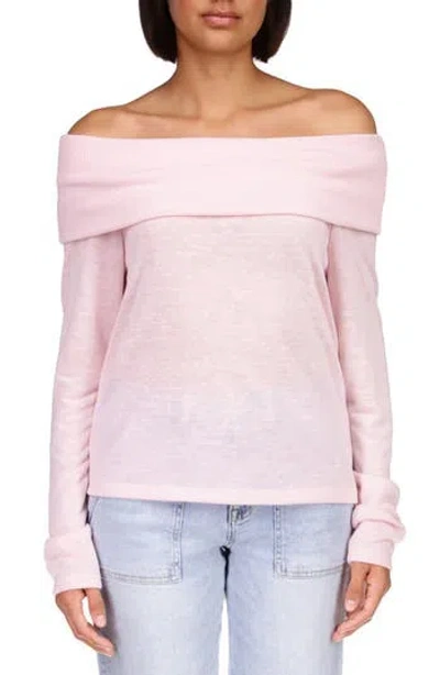 Sanctuary Off The Shoulder Sweater In Wahed Pink
