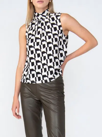 Sanctuary Offgrid Sleeveless Blouse In Black/white In Multi