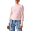 Sanctuary On My Mind Mesh Sleeve Mock Neck Top In White