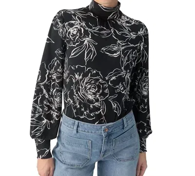 Sanctuary On The Spot Blouse In Rose Stencil Black In Multi