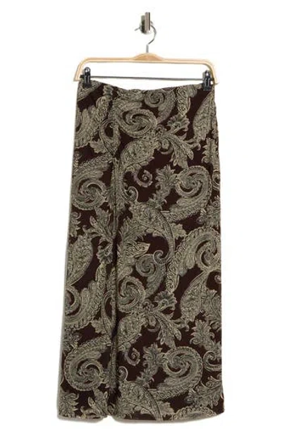 Sanctuary On The Way Printed Midi Skirt In Chip Brown