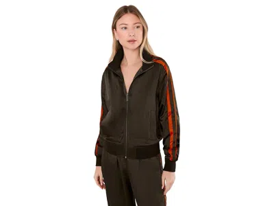 Sanctuary On Track Satin Jacket Women's Jacket Espresso Martini: Xs (us 2), Polyester/spandex In Gray