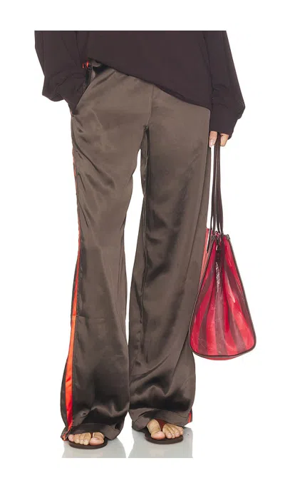 Sanctuary On Track Satin Pant In Brown