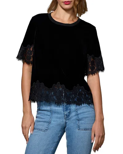 Sanctuary One Of A Kind Velvet Lace Top In Black