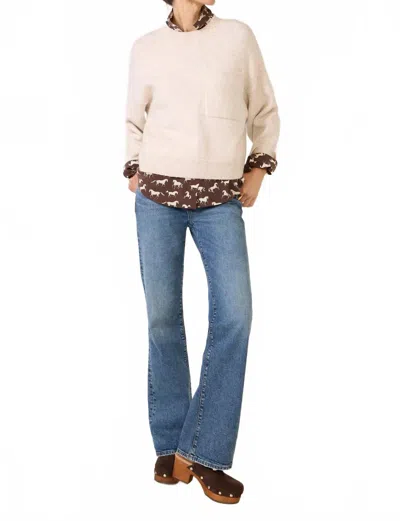 Sanctuary One Pocket Crew Sweater In Heather Pearl In Neutral