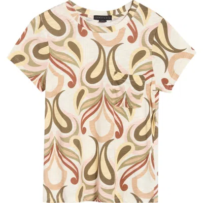 Sanctuary One Pocket T-shirt In Art Nouveau Scone White