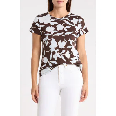 Sanctuary One Pocket T-shirt In Stillwater Brown Print