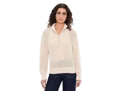 Sanctuary Open Knit 1/2 Zip Sweater In Neutral