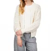 Sanctuary Open Knit Bomber Jacket Sweater In Chalk In White