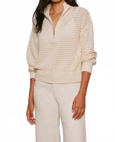 Sanctuary Open Knit Half Zip Sweater In Collagen In Multi