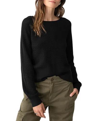 Sanctuary Open Knit Sweater In Black
