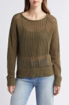 Sanctuary Open Knit Sweater In Burnt Olive