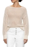 Sanctuary Cotton Open Knit Sweater In Muslin