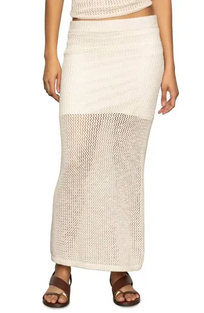 Sanctuary Open Stitch Cotton Knit Maxi Skirt In Macrame In Neutral