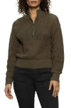 Sanctuary Open Stitch Half-zip Cotton Sweater In Kalamata