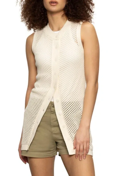Sanctuary Open Stitch Longline Cotton Vest