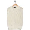 Sanctuary Open Stitch Polo Sweater Vest In Milk