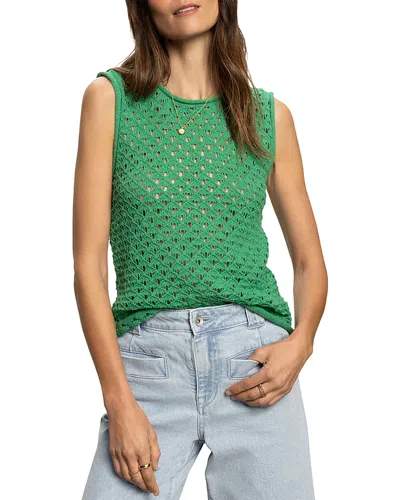 Sanctuary Open Stitch Sleeveless Cotton Sweater In Palm