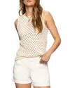 Sanctuary Open Stitch Sleeveless Cotton Sweater In Eco Natural