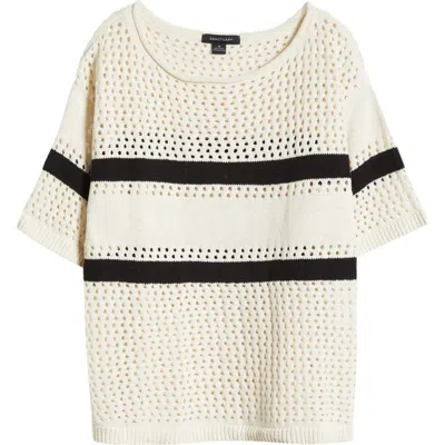 Sanctuary Open Stitch Short Sleeve Cotton Sweater