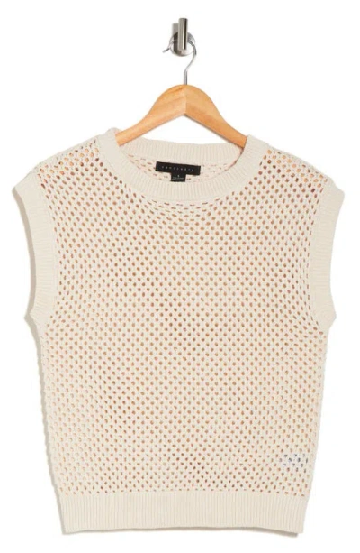 Sanctuary Open Stitch Short Sleeve Sweater In Sand Dune