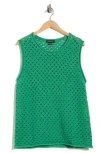 Sanctuary Open Stitch Sleeveless Cotton Sweater In Green