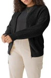 Sanctuary Plus Open Knit Sweater In Black